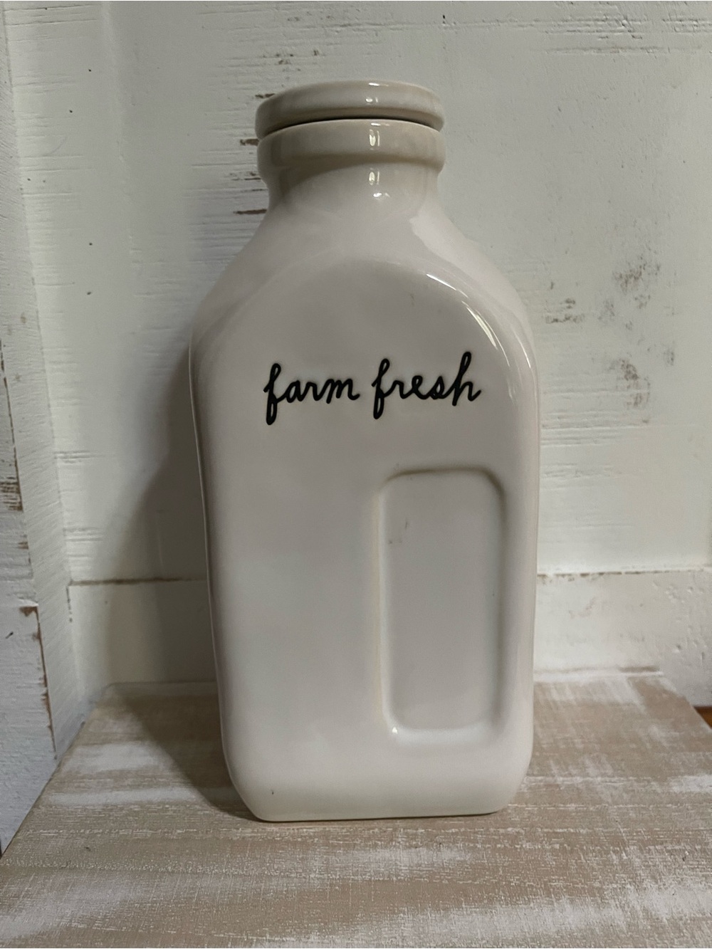 Rae Dunn Farm Fresh Ceramic Milk Bottle